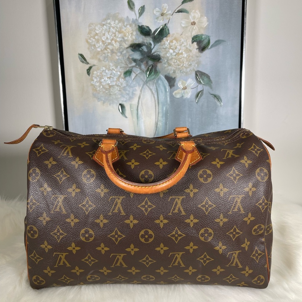 Authentic Louis Vuitton LV Hand Bag  Speedy 35 Browns Monogram 2603357